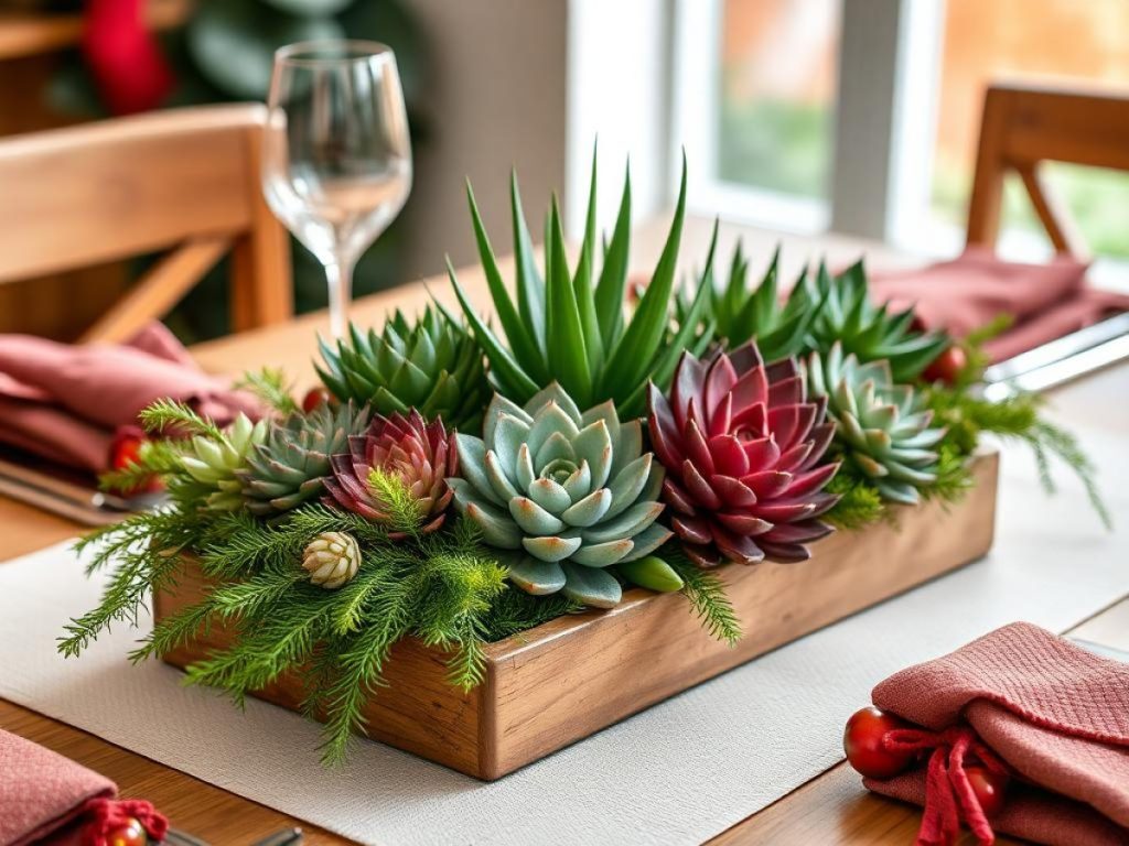 A Succulent Christmas Tree Centerpiece