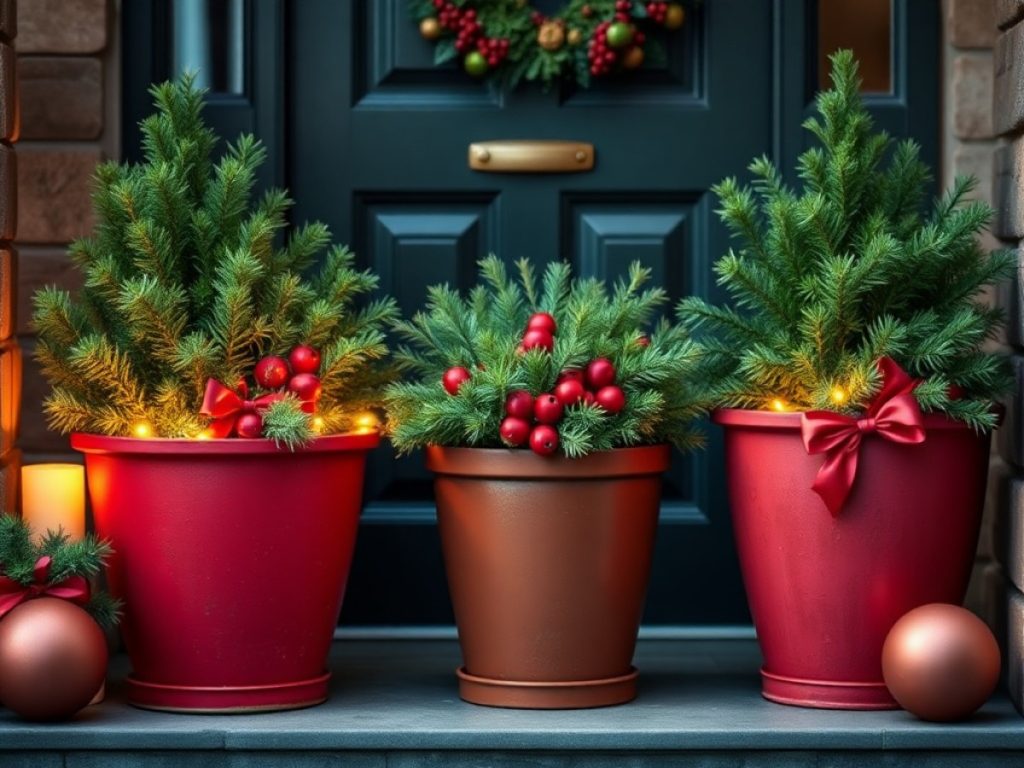 Christmas Porch Pots for Instant Pizzazz