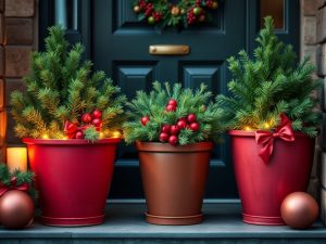 Christmas Porch Pots for Instant Pizzazz
