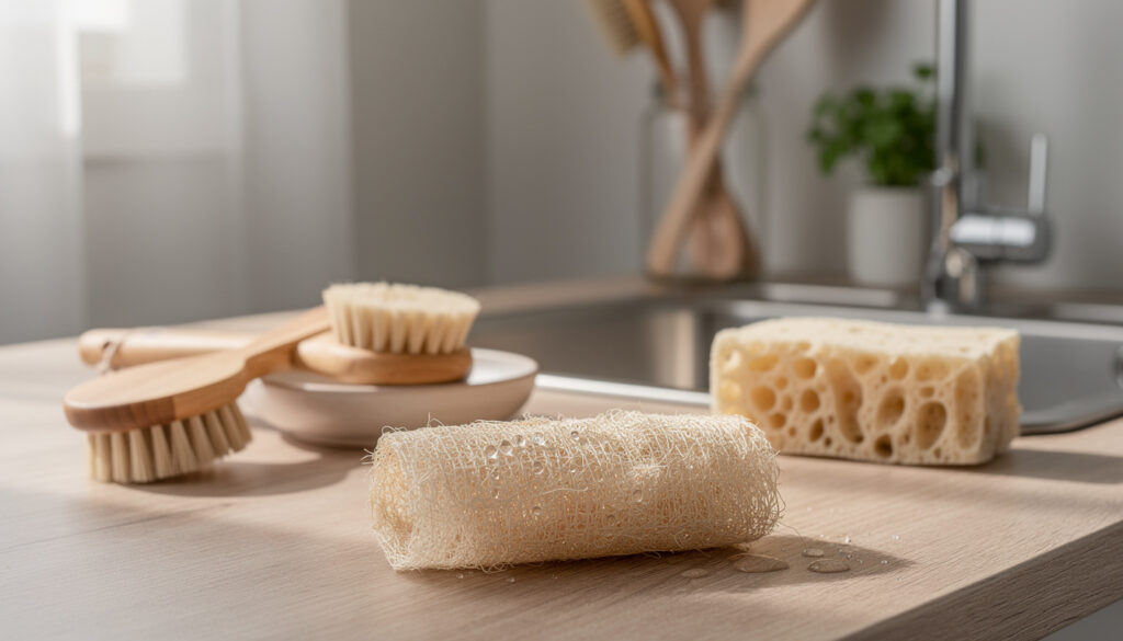découvrez comment adopter une vaisselle zéro déchet avec des luffas, brosses et éponges écologiques pour une cuisine plus durable et respectueuse de l'environnement.